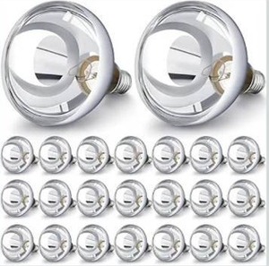 lot 3557 image: VIHOSE 24 Pack 250 Watt Heat Lamp 120v R40 Heat Lamp Bulbs Glass Incandescent Light Bulbs Incandescent Heating Lightbulbs for Reptiles Chicks Food Puppies Bathroom, Use E26 Base (Silver)