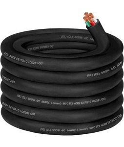 lot 3566 image: 64 6 AWG Portable Power Cable 6 Gauge 600V SOOW Electric Wire 4 Conductor OFC 6 AWG Extension Cord Cable Wire for NEMA 14-50 Generator,Welder,RV Outlet Box,EV Battery Charger,Machinery-25ft