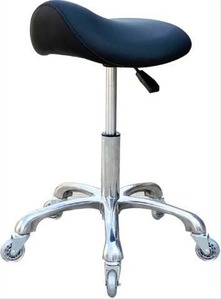 lot 3572 image: Professional Saddle Stool with Wheels Ergonomic Swivel Rolling Height Adjustable for Clinic Dentist Beauty Salon Tattoo Home Office (Black)