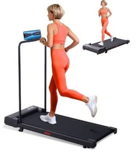 lot 3580 image: Walking Pad with Handle Bar, Compact Portable Walking Pad Treadmills for HomeApartment with Handles, 3.0HP Small Electric Treadmill for Small Space, 0.6-7.6MPH, 350LBS