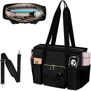 lot 3586 image: Wigojoy Nurse Bag, Work Bags with 15.6-inch Laptop Compartment, Teacher bag with Large Cup Holder, Nursing Tote Bag with Insulated Pocket for Nurses, Teachers, Students, and Professionals, Black