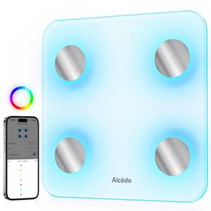 lot 3591 image: Alcedo Smart Body Fat Scale, Digital Scale with BMI, Fat Percentage, Muscle Mass, Color-Changing with Weight Variation, 400 lb, Bluetooth