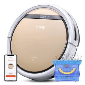 lot 3592 image: ILIFE V5s Plus Robot Vacuum and Mop Combo with Wi-FiAppAlexa, Automatic Self-Charging Robotic Vacuum Cleaner, Slim and Quiet, Cleans Hard Floors Carpets and Pet Hair (V5s Pro Upgrade Version)
