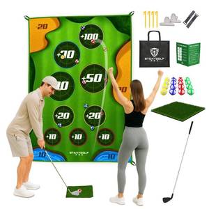 lot 3601 image: Golf Game for Adults Outdoor Indoor - Backyard Chipping Set with Sticky Balls - Family Entertainment Multi-Player Action - Friend and Party Activity - Gift for Golfers (with Club)