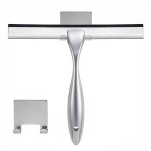 lot 3606 image: NETANY Shower Squeegee, 10-Inch Silver Squeegee, All-Purpose Stainless Steel Squeegee for Bathroom, Shower Doors, Mirrors, Tiles and Car Windows - 100% Streak Free