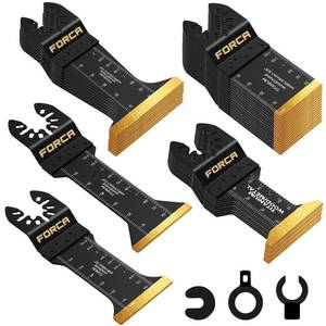 lot 3613 image: FORCA 35pcs Titanium Oscillating Tool Blades, Universal Multitool Blades for Metal Wood Cutting, Oscillating Saw Blade Kit for Dewalt Bosch Milwaukee Ryobi
