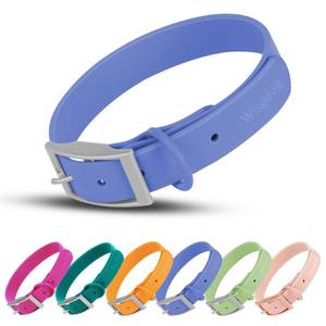 lot 3617 image: Wisedog Waterproof Dog Collar Multiple Adjust 7 to 23.6, Soft Rubber Coated Webbing, Easy to Clean, for Small Medium Large Dogs (M12-16 x 45 in, Blue)
