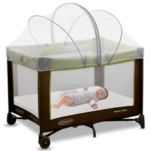 lot 3642 image: jiangcha Pack N Play Tent Cover - Bassinet Cover for Pack N PlayTravel CribMini CribPlaypen, Bassinet Mosquito Net Cover with Two-Way Zippers (White-Large)