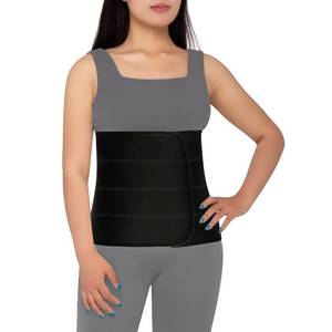lot 3646 image: S Abdominal Binder Post Surgery for Men and Women, 12 High Postpartum Tummy Tuck Belt Provides Bariatric Stomach Compression, High Elasticity, Breathable - (30 - 45) 4 PANEL Black