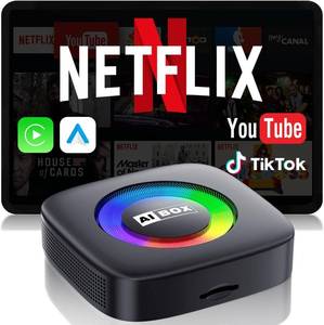 lot 3696 image: Wireless Carplay Adapter for iPhone Ai Box with NetflixYouTube Supports TFCard Dongle Plug and Play Easy Setup Carplay & Android Auto Video Entertainment for iOS 10 and Cars After 2015 Car