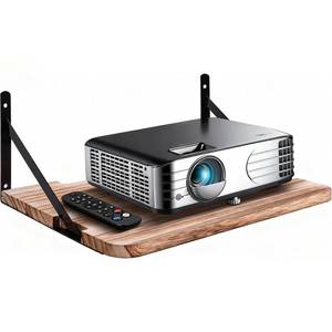 lot 3702 image: Projector Shelf,16.2 x 11(LW),Router Wall Mount Floating Shelf,Projector Mount Rack Holder,Modem Cable Box for Xbox Series PS5 PS4 Wood SS1