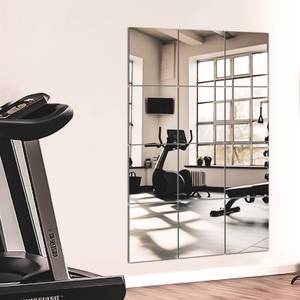 lot 3703 image: TRAHOME Home Gym Mirror Tiles for Wall, 14x12x12PCS Full Length Home Gym Workout Mirror for Garage, Bedroom, Living Room, Over The Door