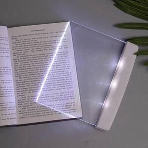 lot 3708 image: Iseuj Home Flat Book Lights for Reading at Night in Bed Clear LED Book Page Light Bookmark Light for Reading Illuminator Panel Plate Lamp Board Wireless (White)