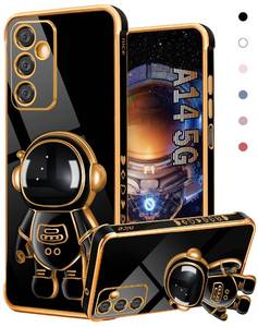 lot 3709 image: Coralogo for Galaxy A14 5G Phone Case Astronaut Cute for Women Girls Girly Unique Black Cases with Astronaut Hidden Stand Kickstand 6D Design Cover for Samsung Galaxy A14 5G 2023 6.6 inch