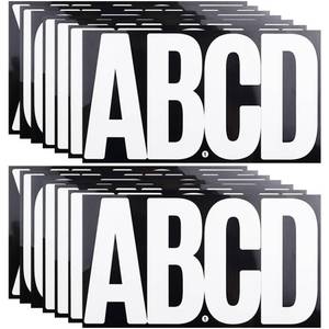 lot 3717 image: 6 Inch Large White Letters Stickers, 76 Pieces Self Adhesive Alphabet Sticker for Mailbox,Door,Truck and Outdoor, Waterproof&Weatherproof Sticky Vinyl Letter Symbol Stickers,14 Sheets