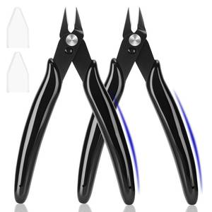 lot 3722 image: EamPrsk 5 Inch Flush Cutters, 2 Pack Micro Wire Cutters, Sharp Zip Tie Cutter, Precision Wire Cutters for Crafting, Jewelry Making, Plastic Models, 3D Print, Electronics, Floral