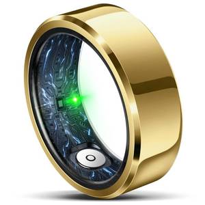 lot 3732 image: RIFESI Smart Ring for Women Men, Fashion Minimalist Fitness Ring & Sleep Tracker Ring with Heart Rate, Blood Pressure,5ATM Waterproof Health Ring,Gifts for Women Men Gift,No Subscription (8,Gold)