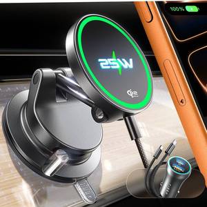 lot 3774 image: LISEN Qi2.2 25W Magsafe Car Mount Charger, Gifts for Men Fast Wireless Car Charger, Car Phone Holder,Phone Holders for Your Car Vacuum Magnetic Phone Charger for iPhone 17 Pro Max 16-12
