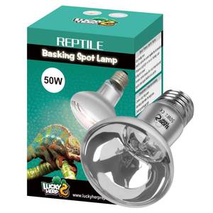 lot 3775 image: LUCKY HERP Heat Lamp Bulbs, UVA Intense Basking Spot Light Reptile Heat Lamp(Clear) 50W, Simulated Natural Sunlight Heat Lamp Bulbs for Reptile, Bearded Dragon, Amphibian, Turtle, Snake, Lizard