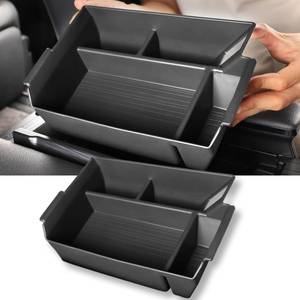 lot 3783 image: XHW Compatible with 2025 Toyota Sienna accessories Center Console Organizer with Cup Holder, Lower Storage Box Accessory Lower Center Console Tray (Compatible with 2021-2025 Toyota Sienna, Black)