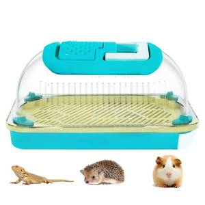 lot 3784 image: Small Animal Carrier &amp Insect Carrier with Clear View Lid Ventilated Habitat Box &amp Removable Tray for Hamsters, Lizards, Hermit Crabs, Insects, Butterfly Habitat Observation