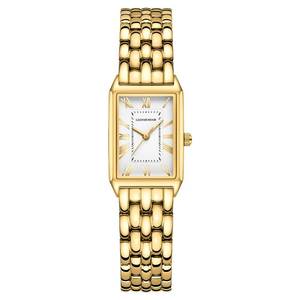 lot 3797 image: GAOFAN HOUR Gold Watches for Women with Vintage Rectangular Case,White Roman Dial,Stainless Steel Band, Water Resistant