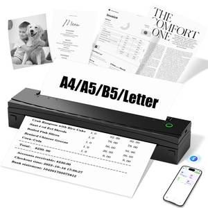 lot 3808 image: NDYIN Portable Printer Wireless for Travel, D80 Thermal Printer, Inkless Printers, Compatible with iOS, Android, Laptop, Supports 8.5 x 11 US Letter & A4 & A5 for Home Use, Office, Vehicles, Black