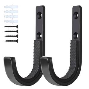 lot 3814 image: Poskad Gun Rack Wall Mount, Horizontal Shotgun Hooks Rifle Hangers for Any Rifles Shotguns and Archery Bow,Heavy Duty Steel (Black 1 Pair)