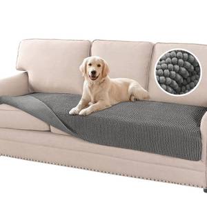 lot 3816 image: Flamingo P Chenille Dog Bed Cover Thick Large Couch Cover for Dogs Washable Pet Sofa Cover Protector Non-Slip Couch Covers for 3 Cushion Couch Furniture Cover Pet Friendly, 35 x82 Grey
