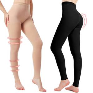 lot 3831 image: 2 Pairs Medical Compression Pantyhose for Women, 20-30mmHg Graduated Support Tights, Opaque Footless Waist High Compression Stockings Leggings for Varicose Veins, Edema DVT(Beige1Black1, M)