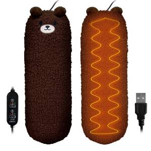 lot 3832 image: Heating Pad for Period Cramps & Menstrual Pain Relief, Cute Elephant Stuffed Animal Gift for Women Teen Girls Period Kit, Safe USB Powered Heat Pad for Car Travel (Heating Bear Brown)