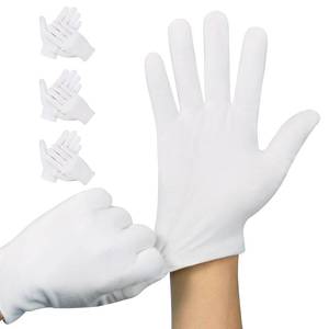 lot 3834 image: 3 Pairs White Cotton Gloves, Premium Cotton Gloves for Dry Hands Sleeping, White Gloves for Moisturizing Hands Women and Men, Cloth Gloves for Eczema, Spa Glove for Lotion Overnight by Htaexpu