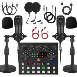 lot 3853 image: V8s for 2, V8s Voice Changer with BM-800 Podcast Microphone Bundle - Studio Condenser Microphone Perfect for Podcasting, Recording, Singing, Streaming and Gaming