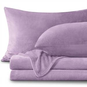 lot 3855 image: BEDELITE Flannel Sheets Queen Size Lavender - Super Soft Fleece Sheets Set Fluffy Extra Plush, 4 Piece(Include Fitted Sheet, Flat Sheet, 2 Pillowcases)