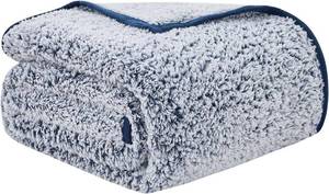 lot 3858 image: EMME Soft Sherpa Throw Blanket Fleece Reversible Plush Fluffy Blanket, Light Weight Warm Decorative Boho Blanket Cover for Sofa, Couch, Bedroom,Travel(Plush Navy,50x60)