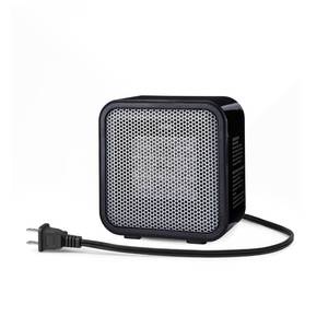 lot 3878 image: Amazon Basics Ceramic Space Heater, Mini Heater for Office Desk, Portable Tent Heater (Indoor Use), 500 W, With Tip-Over Protection, Lightweight (1.4 LBS), Black, 5.87D x 3.15W x 5.95H