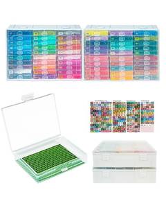 lot 3883 image: YBUTVY Diamond Art Trays with Lids, 60PCS Diamond Painting Trays with Lids Diamond Art Storage, Diamond Painting Accessories for Beads (2 Packs)
