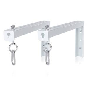 lot 3884 image: suptek Universal Projector Screen Wall Mount L-Brackets Wall Hanging Mount 12 inch Adjustable Extension Mounting Hooks for Projection Screen up to 80 lbs, PRL002W, White (1 Pair)