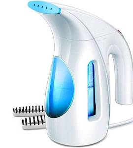 lot 3885 image: HiLIFE Steamer for Clothes, Portable Handheld Clothing Steamer, 240ml Big Capacity, 700W, Strong Power, Fabric Quick Wrinkle Remover for Home, Office, Travel (ONLY FOR 120V)-Maya Blue