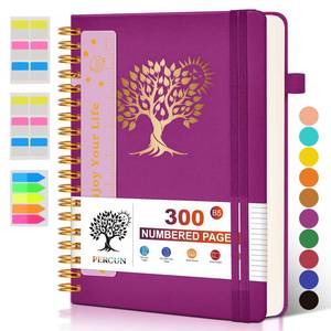 lot 3892 image: PERCUN Large Spiral Notebook Journal for Women Men - 300 Numbered Lined Pages, College Ruled,B5 Hardcover Spiral Bound Notebook for School, Work, Note Taking, Writing, Leather Spiral Journal 7x10