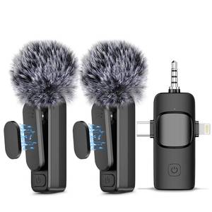 lot 3904 image: NICHOM 3 in 1 Wireless Lavalier Microphone for iPhoneiPadAndroidPCCamera,Mini Mic with Noise Reduction, Mini Microphone for Video Vlog,Interviews,Live Streaming(LightningUSB C3.5mm Jack)
