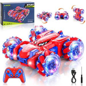 lot 3908 image: Punieayi Spider Remote Control Car, 2.4Ghz RC Cars with Headlight Double Sided Off-Road 360° Rotating Rechargeable 4WD RC Stunt Car Indoor Outdoor Spider Toys for Boys 4-6 5-7 8-13