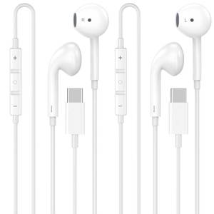 lot 3909 image: Apple MFi Certified USB C Headphones for iPhone 17 16 15, 2 Pack Wired Headphones USB C with Built-in Remote to Control Music, Phone Calls, and Volume for iPhone 17 16 15 Pro Max, Galaxy, Pixel
