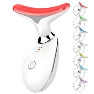 lot 3914 image: ELISHINE 7 Color Face and Neck Massager Light Therapy, Red Light Based Facial Massager for Skin Care, Smoothing, Firming (White)