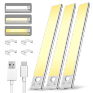 lot 3919 image: Under Cabinet Lighting 8 inch Rechargeable Battery Operated Motion Sensor Light Wireless Under Counter Lights for Kitchen, Stairs,Hallway (3 Pack)