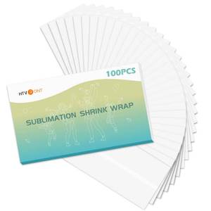 lot 3923 image: HTVRONT Shrink Wrap for Sublimation Tumblers 5X10 Inch - 100PCS Sublimation Shrink Wrap Sleeves, Heat-Resistant Tumbler Shrink Wrap Film