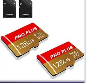 lot 3941 image: 2 Pack TF Card 128GB with Adapter, High Speed Memory Card, UHS-I C10 A1 Memory TF Card for TabletMobile PhoneCameraCar AudioGame Console (TF162 Red Gold 128GB)
