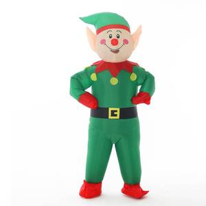 lot 3944 image: Blow Up Elf Inflatable Costume Inflatable Christmas Elf Costume Adult For Party Cosplay Halloween Christmas (Elf-Green)
