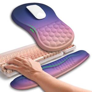 lot 3946 image: Hokafenle 2in1 Combination, Wave Keyboard Wrist Rest and Ergonomic Curvature Mouse Pad Wrist Support for Relieve Wrist Pain, Filled with Soft Cushion Memory Foam, Dawn