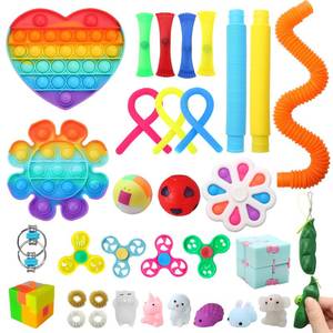 lot 3958 image: Fidget Simple Fidget Pack, 35pcs Fidget Toys Set with Popping Fidget Sensory Toys for Kids and Adults, Stress Relief Kit Gifts for Party Favors Classroom Prizes Easter Basket Stuffers Egg Fillers